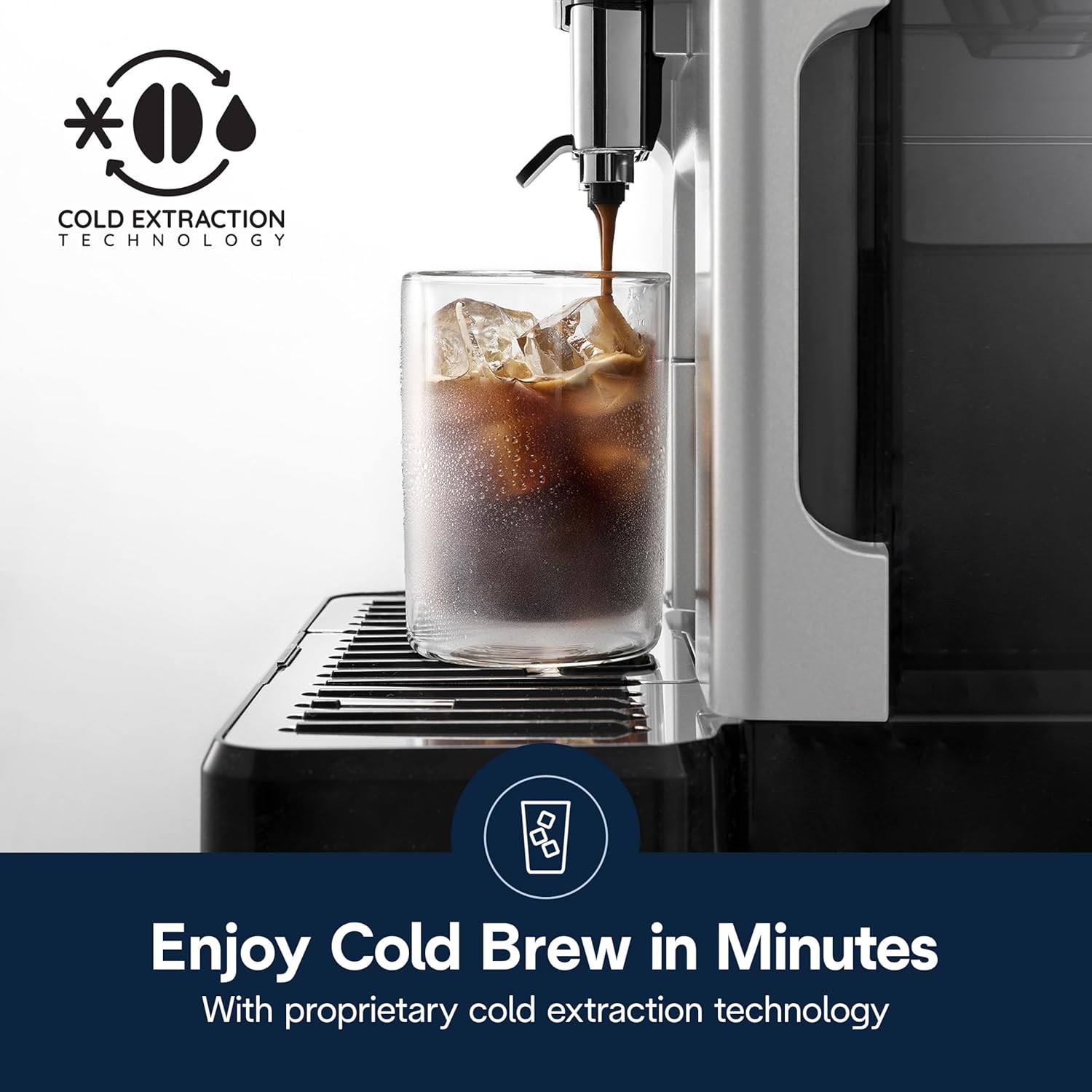 De'Longhi Eletta Explore Cold Brew Espresso Coffee Machine, Automatic Hot and Cold Milk Frother for 50+ One-Touch Recipes, Built-in Grinder, ECAM45086S