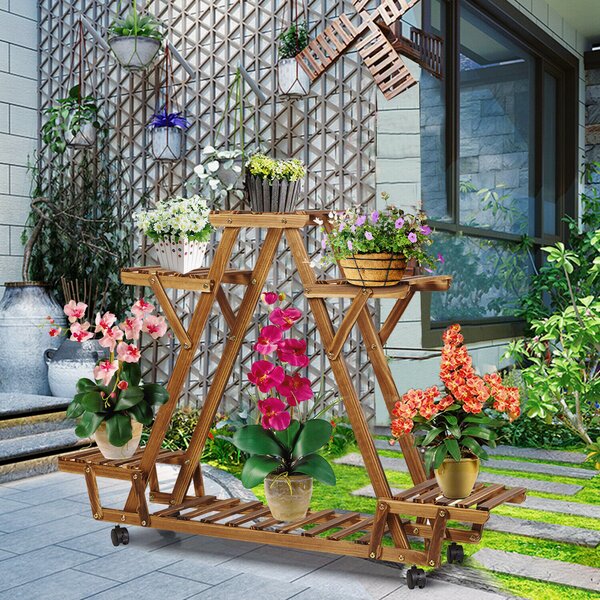 Nicholes Plant Stand - Versatile Indoor/Outdoor Display for Multiple Plants